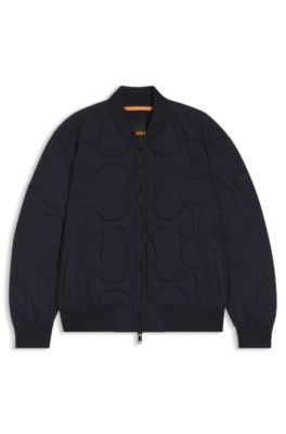 BOSS - Water-repellent jacket with onion quilting - Dark Blue