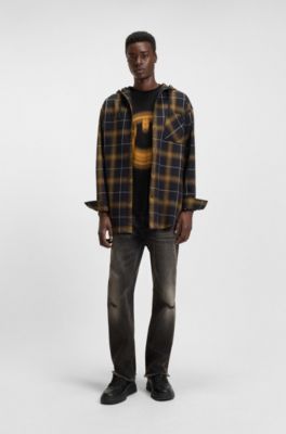 Camiseta para todos los g&eacute;neros con logo estampado difuminado, Negro