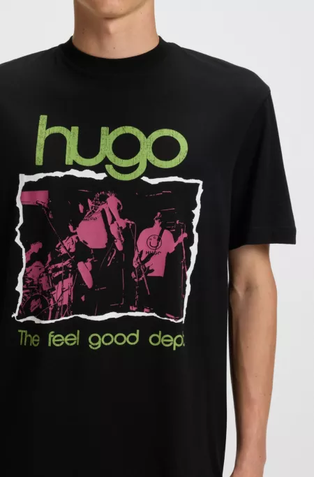 Music-artwork T-shirt in cotton jersey