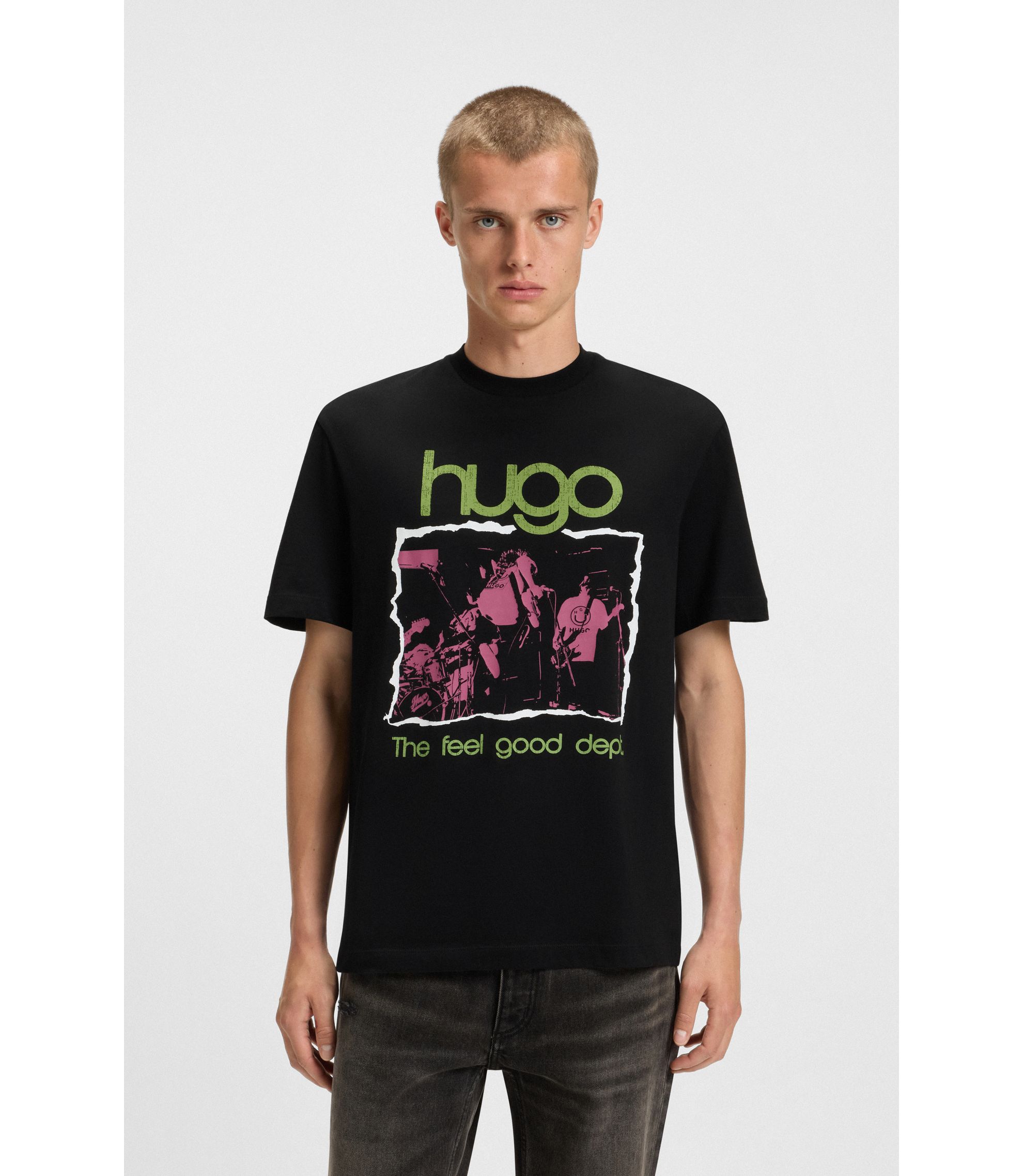 ■Hugo Boss■ Music Artwork Regular Fit Short Sleeve T-Shirt hbna50543494_001_350?wid=1980&