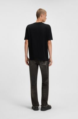 Music-artwork T-shirt in cotton jersey, Black