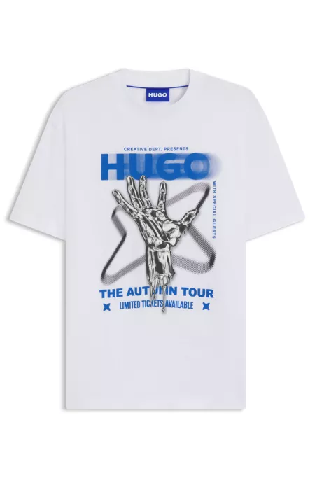 Music-artwork T-shirt in cotton jersey