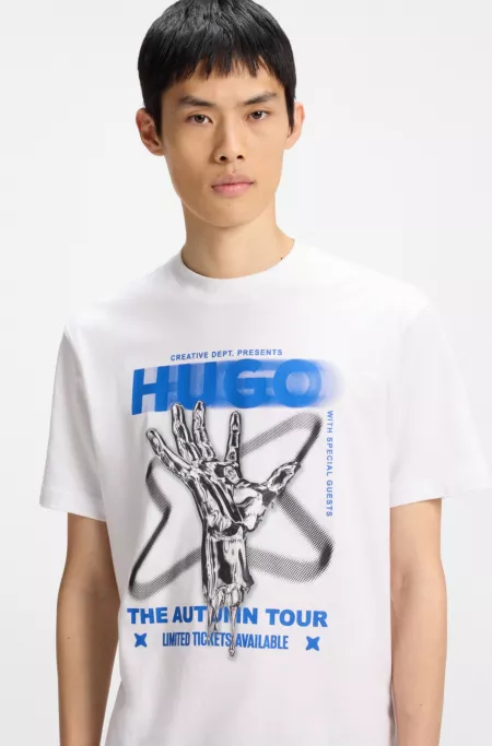 Music-artwork T-shirt in cotton jersey