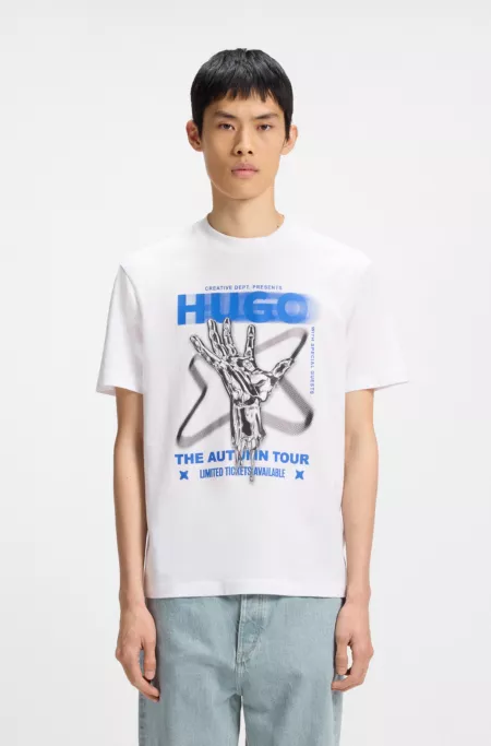 Music-artwork T-shirt in cotton jersey