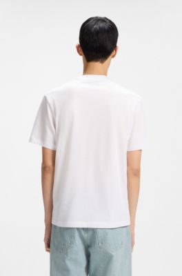 Camiseta en punto de algod&oacute;n con ilustraci&oacute;n de inspiraci&oacute;n musical, Blanco