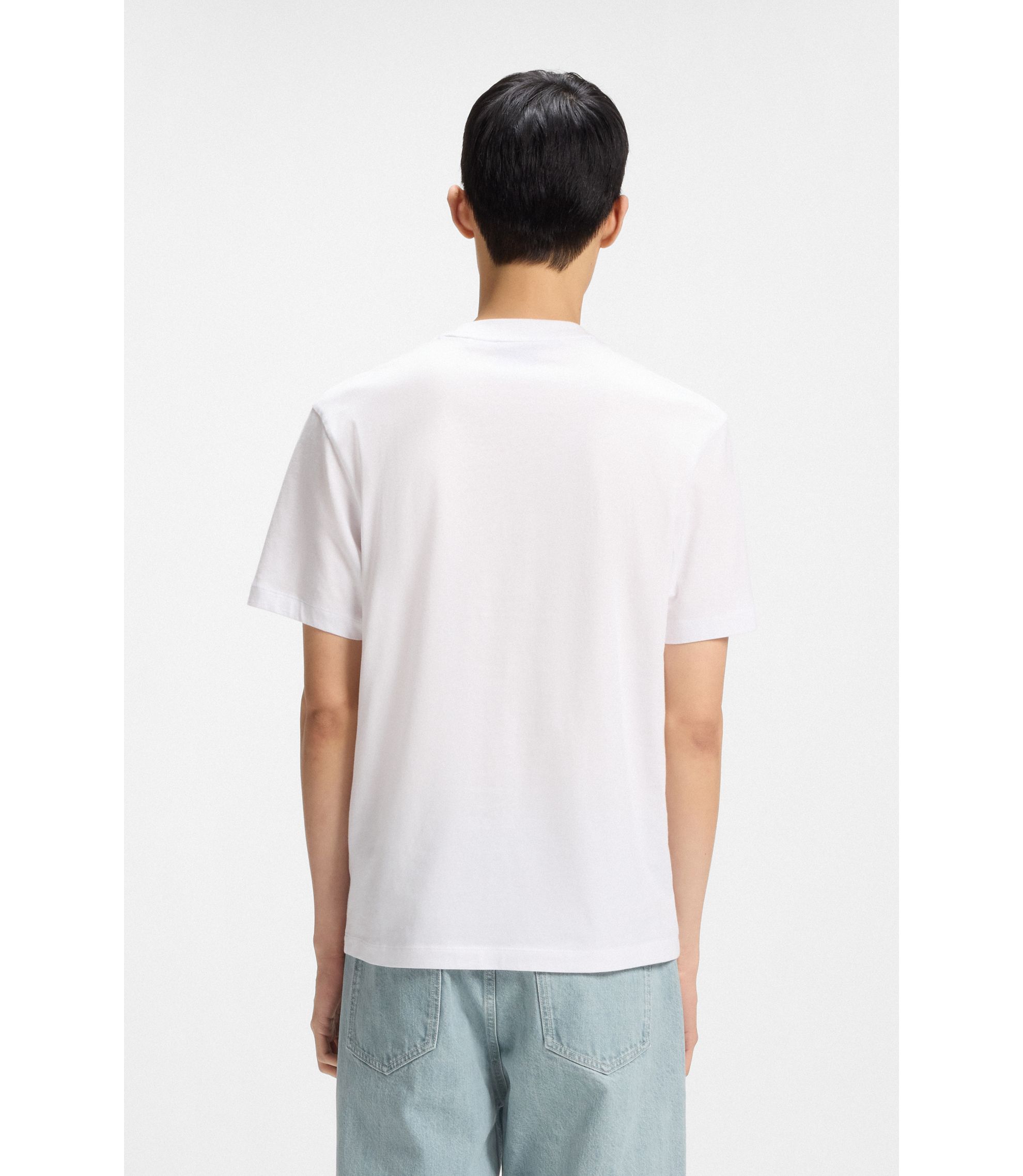 HUGO - Music-artwork T-shirt in cotton jersey - White