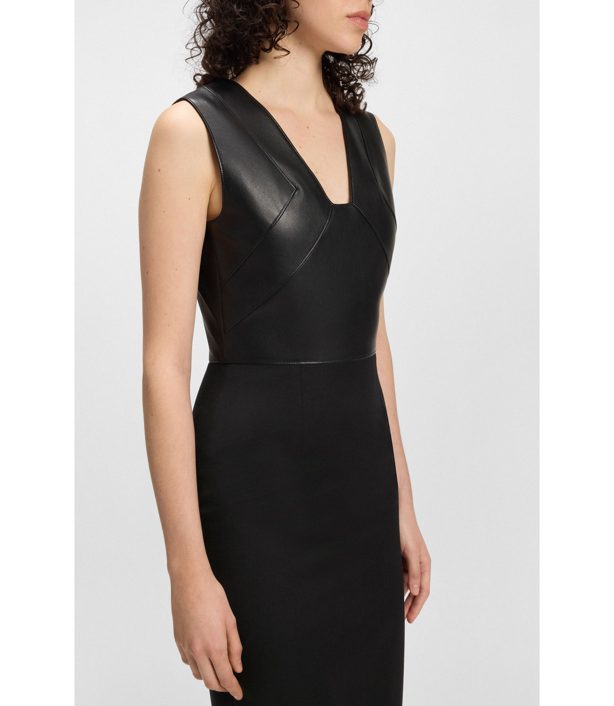 chinese dress ladies Derek Lam Tora Faux Leather Mini Dress - Black