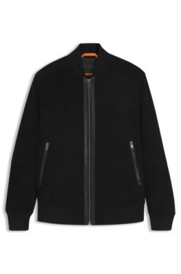 Chaqueta regular fit de ante, Negro