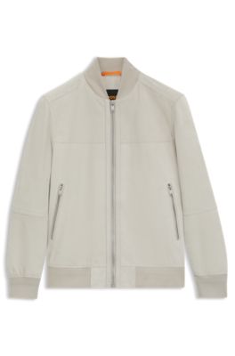 Suede jacket in a regular fit, Light Beige