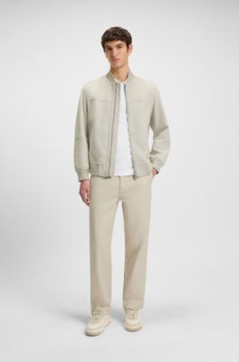 Suede jacket in a regular fit, Light Beige