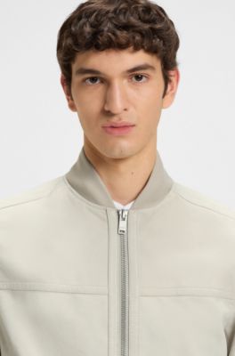 Suede jacket in a regular fit, Light Beige