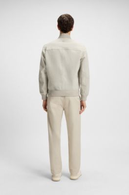 Suede jacket in a regular fit, Light Beige