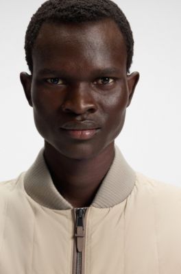 Tonal-binding gilet with water-repellent finish, Khaki