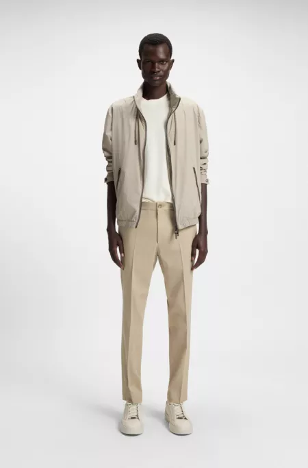 Packable-hood windbreaker with water-repellent finish