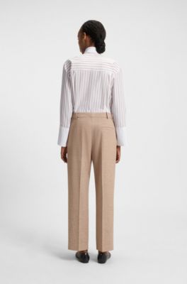 Blusa en popel&iacute;n de algod&oacute;n con rayas y ribetes en contraste, Fantas&iacute;a