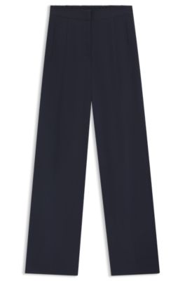 Pantalones formales con detalles plisados, Azul oscuro