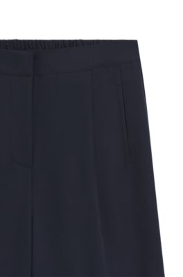 Pantalones formales con detalles plisados, Azul oscuro