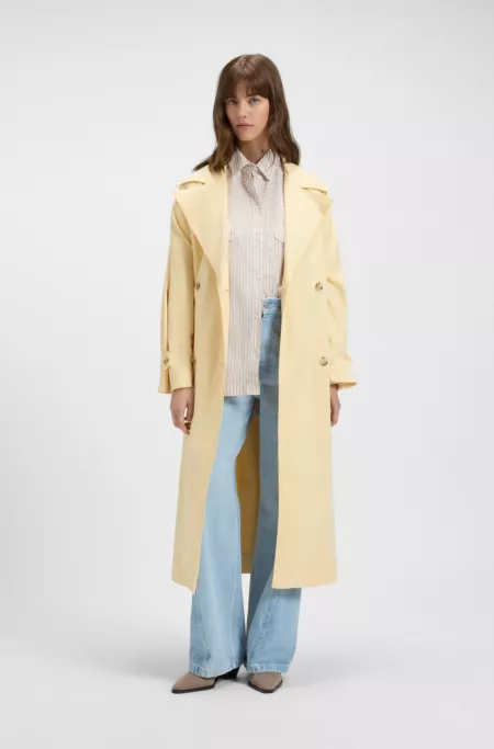 Oversized-fit blouse in striped cotton