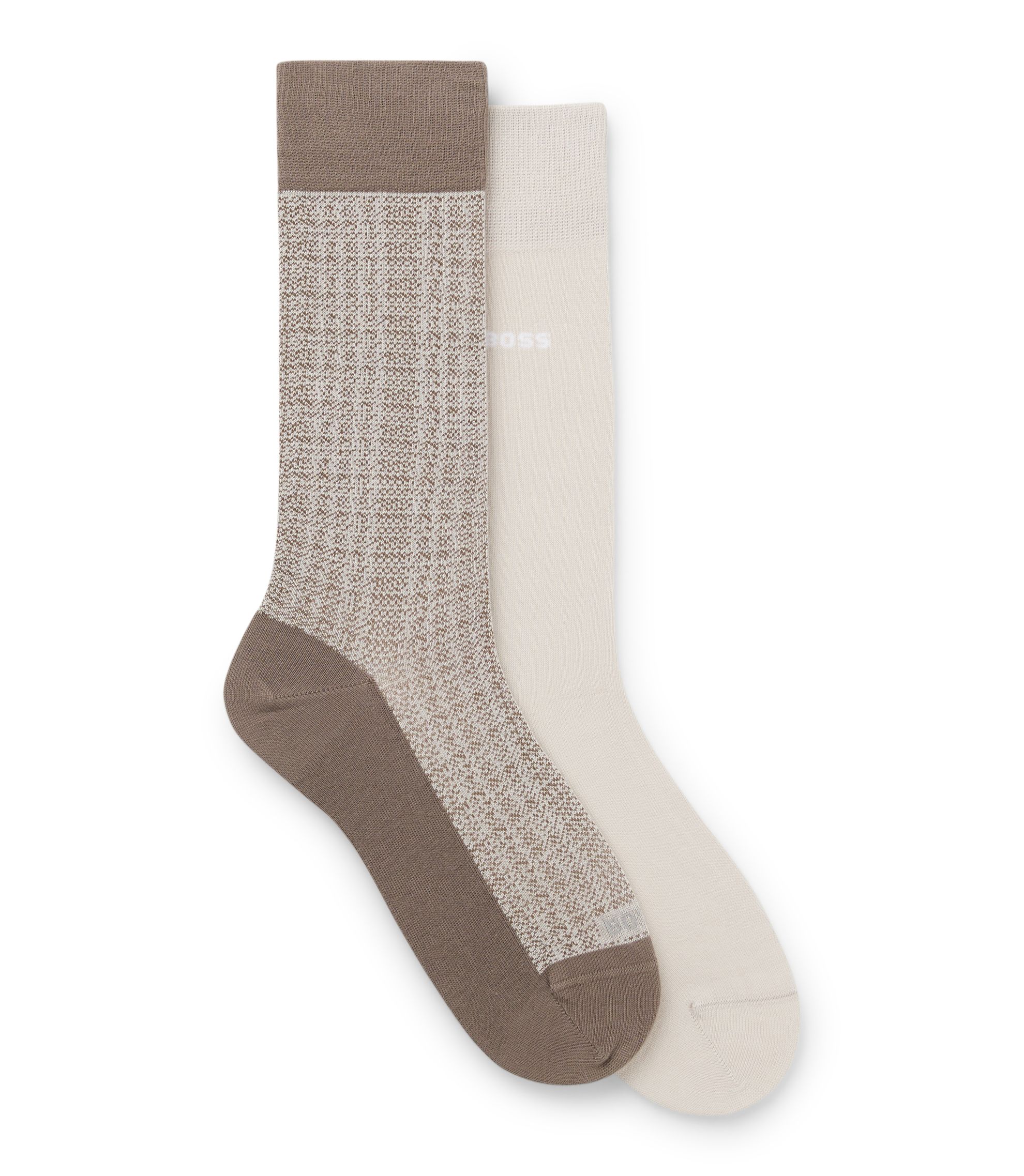 BOSS - Two-pack of cotton-blend socks in a regular length