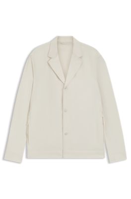 Sobrecamisa relaxed fit plegable en tejido t&eacute;cnico el&aacute;stico, Blanco