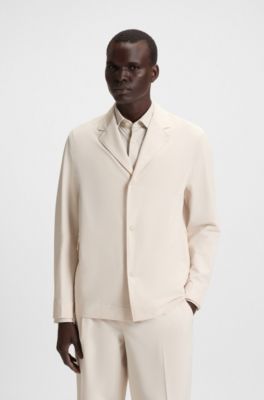 Sobrecamisa relaxed fit plegable en tejido t&eacute;cnico el&aacute;stico, Blanco