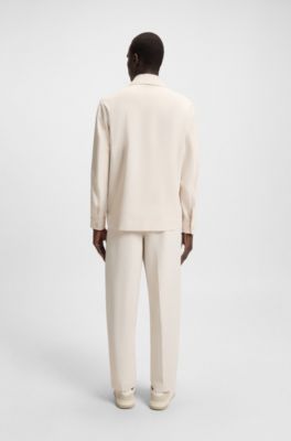 Sobrecamisa relaxed fit plegable en tejido t&eacute;cnico el&aacute;stico, Blanco