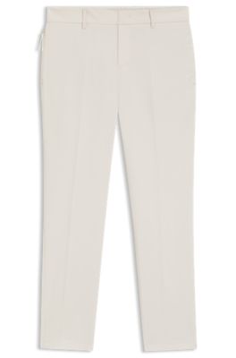 Packable slim-fit trousers in performance-stretch fabric, White