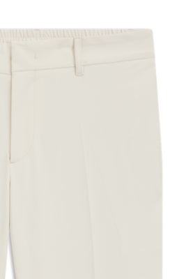 Packable slim-fit trousers in performance-stretch fabric, White