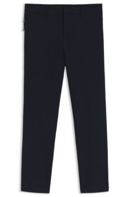 Pantalones slim fit plegables de tejido el&aacute;stico t&eacute;cnico, Azul oscuro