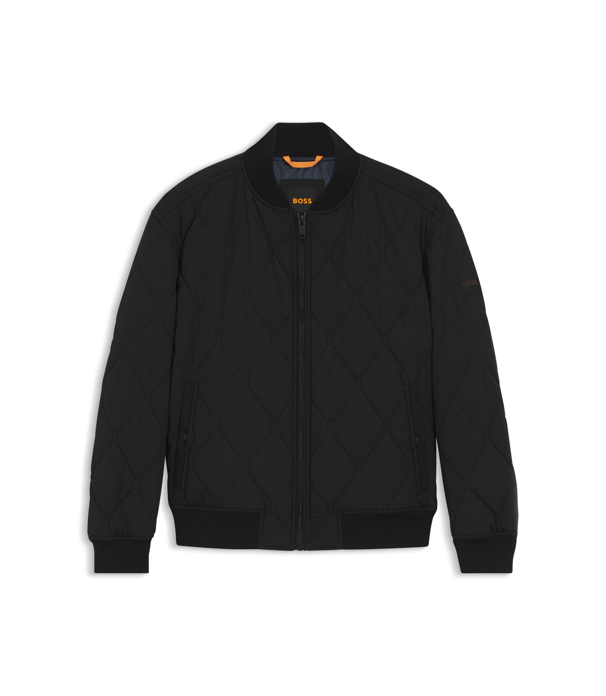 BOSS - Onion-quilted jacket with water-repellent finish - Black