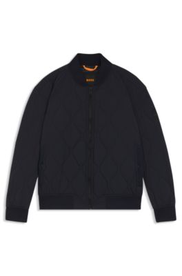 Chaqueta repelente al agua con guateado ovalado, Azul oscuro