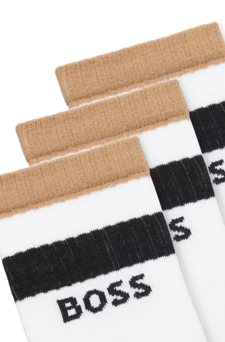 Three-pack of signature-stripe socks in a short length