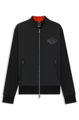 Chaqueta Porsche x BOSS en punto de algod&oacute;n, Negro