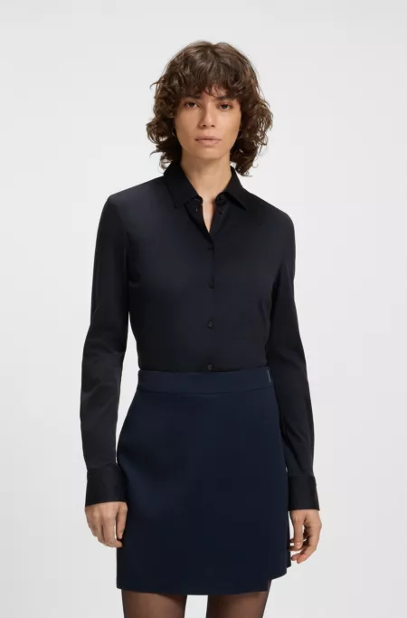 Extra-slim-fit blouse in cotton jersey