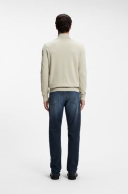 Cazadora de punto de algod&oacute;n y cashmere, Beige claro