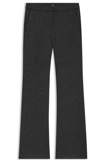 Slim-fit trousers with flared leg