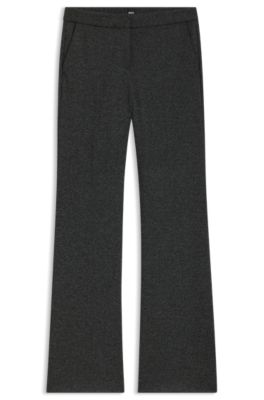 Pantalones slim fit de sarga el&aacute;stica con pernera acampanada, Gris oscuro