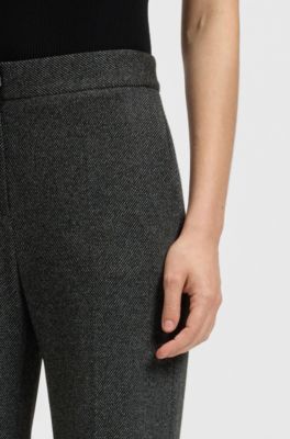 Slim-fit trousers with flared leg, Dark Grey