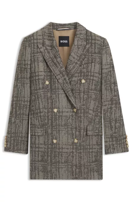 Regular-fit blazer with herringbone check
