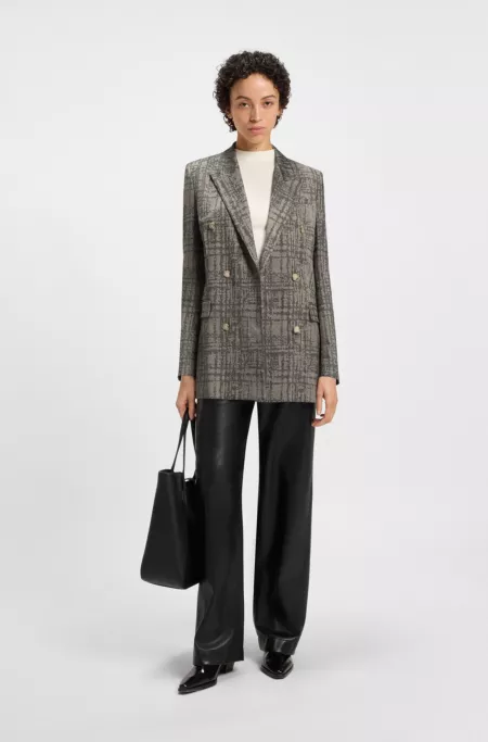 Regular-fit blazer with herringbone check