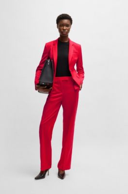 Slim-fit blazer in wool, Red