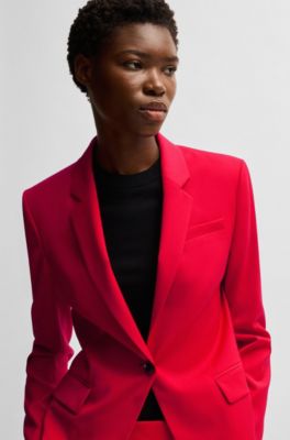 Slim-fit blazer in wool, Red