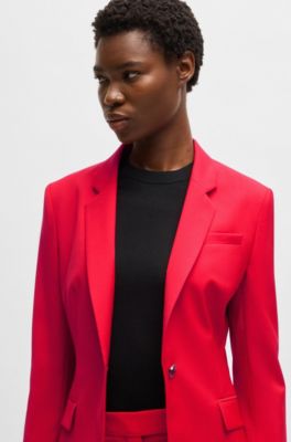 Slim-fit blazer in wool, Red
