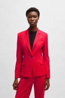Slim-fit blazer in wool, Red