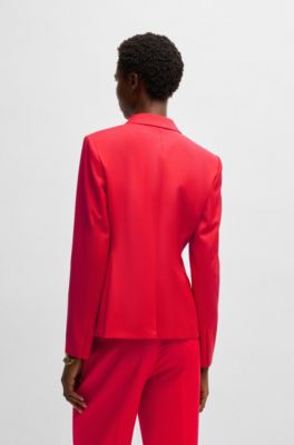 Slim-fit blazer in wool, Red