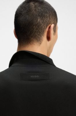 Chaqueta regular fit de punto con cierre de cremallera, Negro