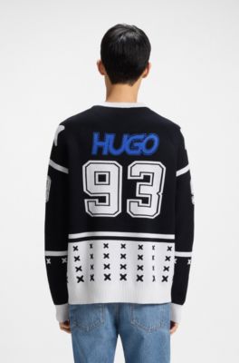 Jersey oversize fit con ilustraci&oacute;n inspirada en el hockey sobre hielo, Fantas&iacute;a