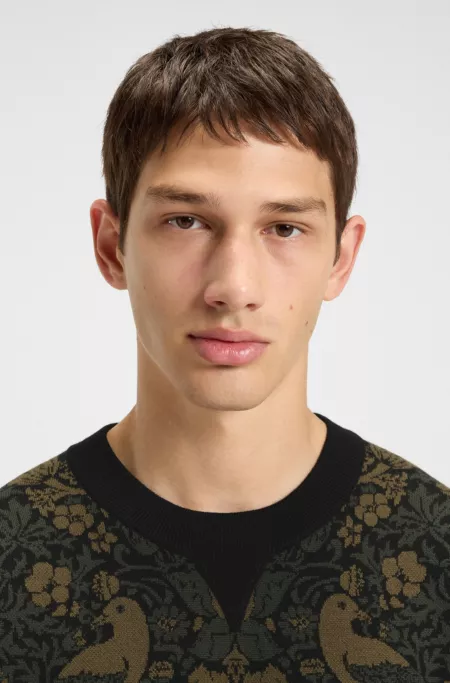 Tapestry-jacquard sweater in a relaxed fit
