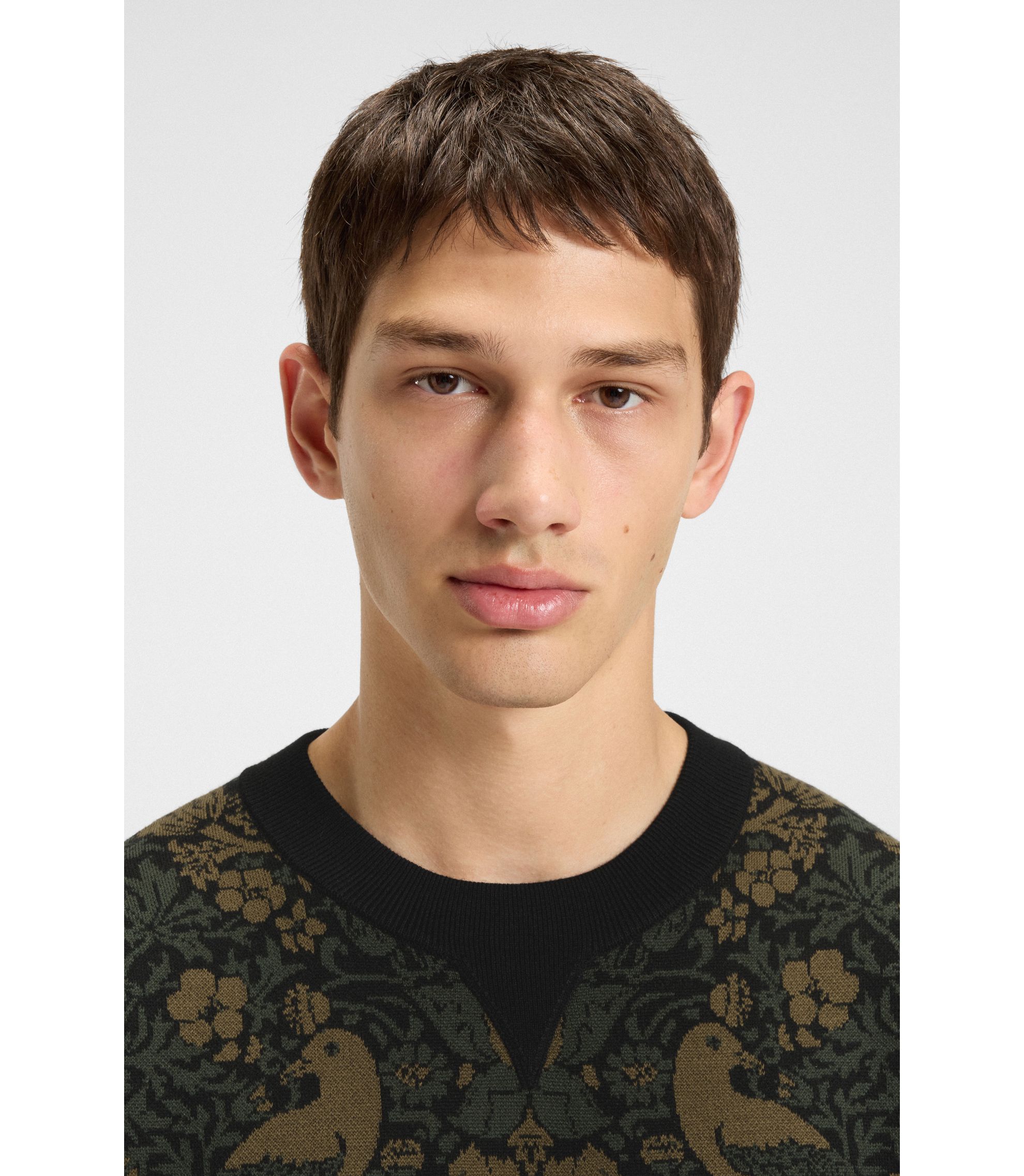 HUGO - Tapestry-jacquard sweater in a relaxed fit - Patterned