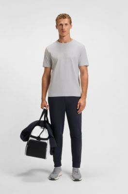 Camiseta de algod&oacute;n Pima con logo brillante, Gris claro